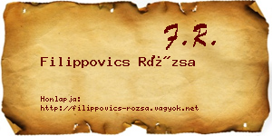 Filippovics Rózsa névjegykártya